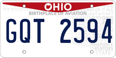OH license plate GQT2594