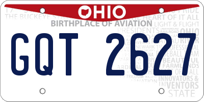 OH license plate GQT2627