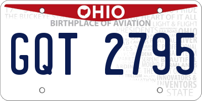 OH license plate GQT2795