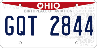 OH license plate GQT2844