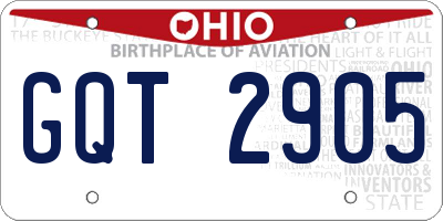 OH license plate GQT2905