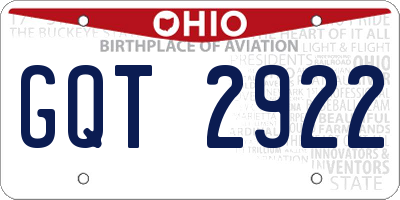 OH license plate GQT2922