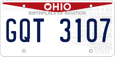 OH license plate GQT3107