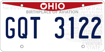 OH license plate GQT3122