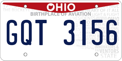 OH license plate GQT3156