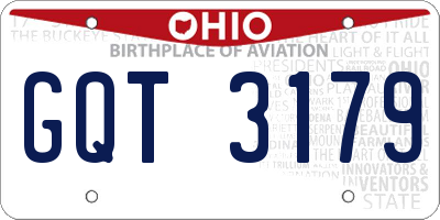 OH license plate GQT3179