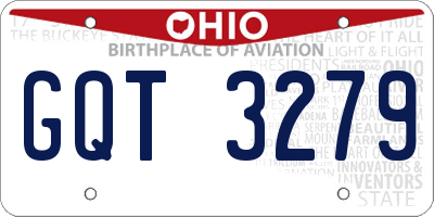 OH license plate GQT3279