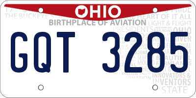 OH license plate GQT3285
