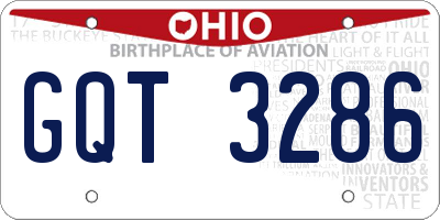 OH license plate GQT3286