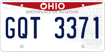 OH license plate GQT3371