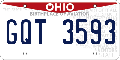 OH license plate GQT3593