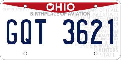 OH license plate GQT3621