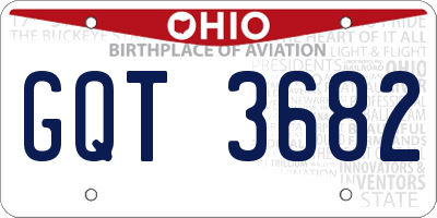 OH license plate GQT3682