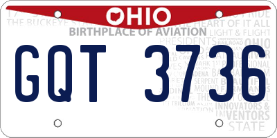 OH license plate GQT3736