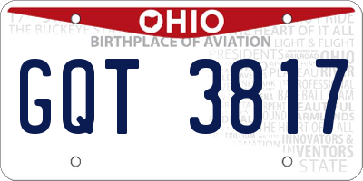 OH license plate GQT3817