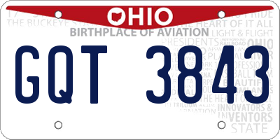 OH license plate GQT3843