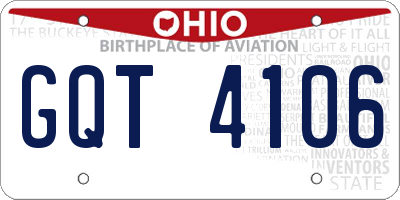 OH license plate GQT4106