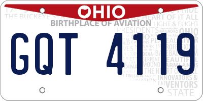 OH license plate GQT4119