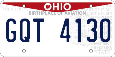 OH license plate GQT4130