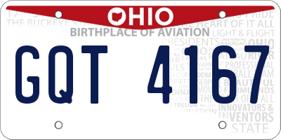 OH license plate GQT4167