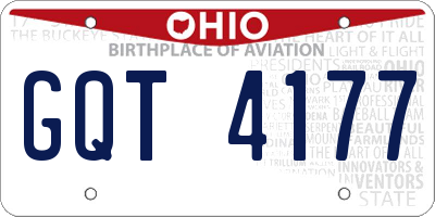 OH license plate GQT4177