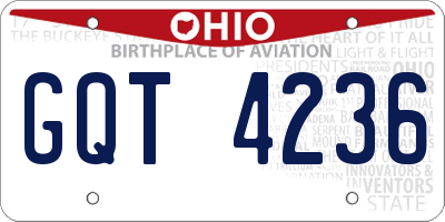 OH license plate GQT4236