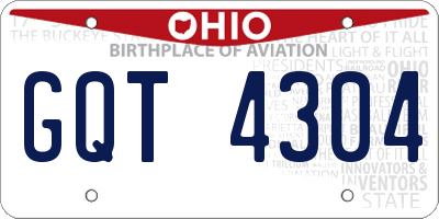 OH license plate GQT4304