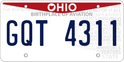 OH license plate GQT4311