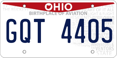 OH license plate GQT4405