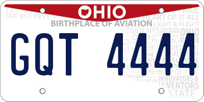 OH license plate GQT4444