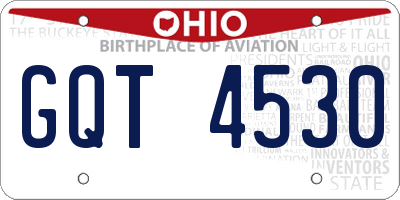 OH license plate GQT4530