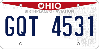 OH license plate GQT4531