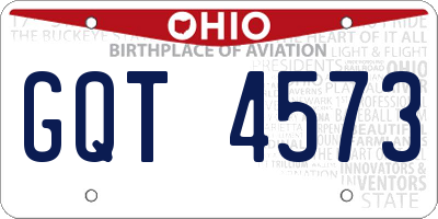 OH license plate GQT4573