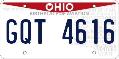 OH license plate GQT4616