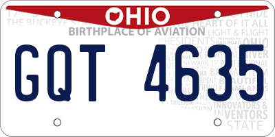 OH license plate GQT4635