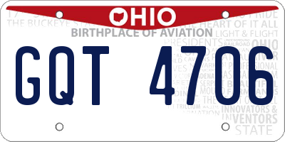 OH license plate GQT4706