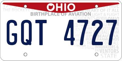 OH license plate GQT4727