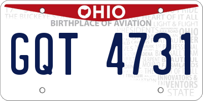OH license plate GQT4731