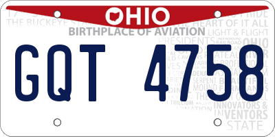 OH license plate GQT4758