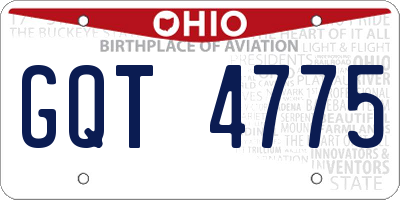 OH license plate GQT4775