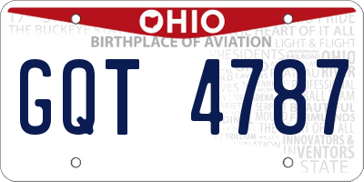 OH license plate GQT4787