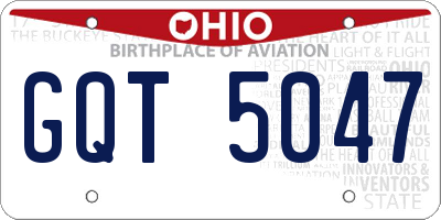OH license plate GQT5047