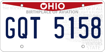 OH license plate GQT5158