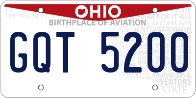 OH license plate GQT5200