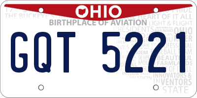 OH license plate GQT5221