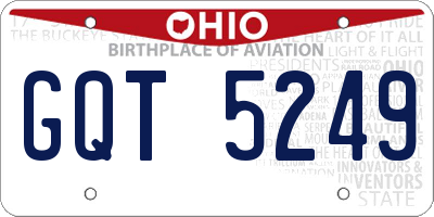 OH license plate GQT5249