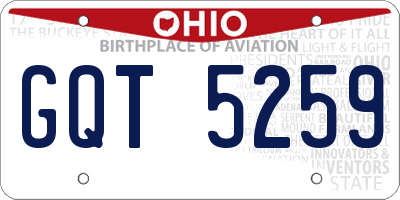 OH license plate GQT5259
