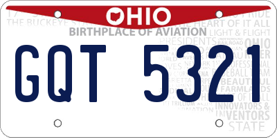 OH license plate GQT5321