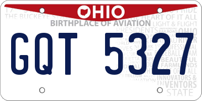 OH license plate GQT5327
