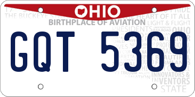 OH license plate GQT5369
